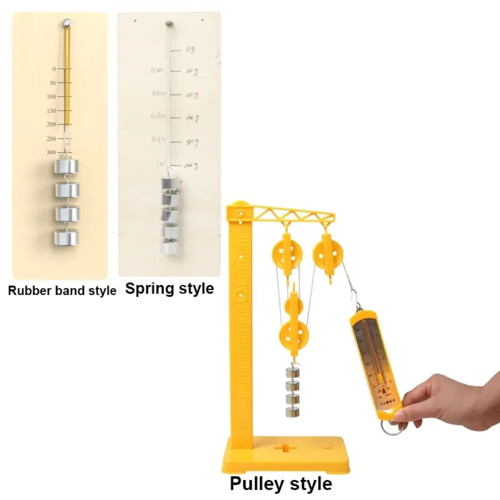 Self-made DIY Lever Experiment Set Mechanical Mechanics Rubber Band Force Gauge Classroom Pulley Set Basic Portable