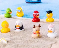 100 Kawaii Mini żywiczna kreskówka kaczka miniatury ogrodowe figurki do Terrarium wystrój domu akcesoria rzemieślnicze