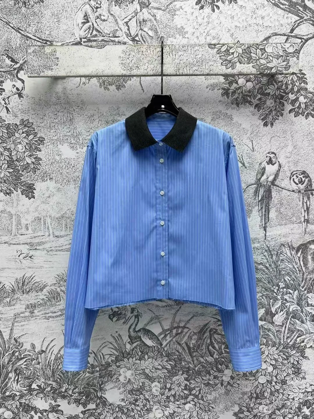 High end customized striped patchwork shirt