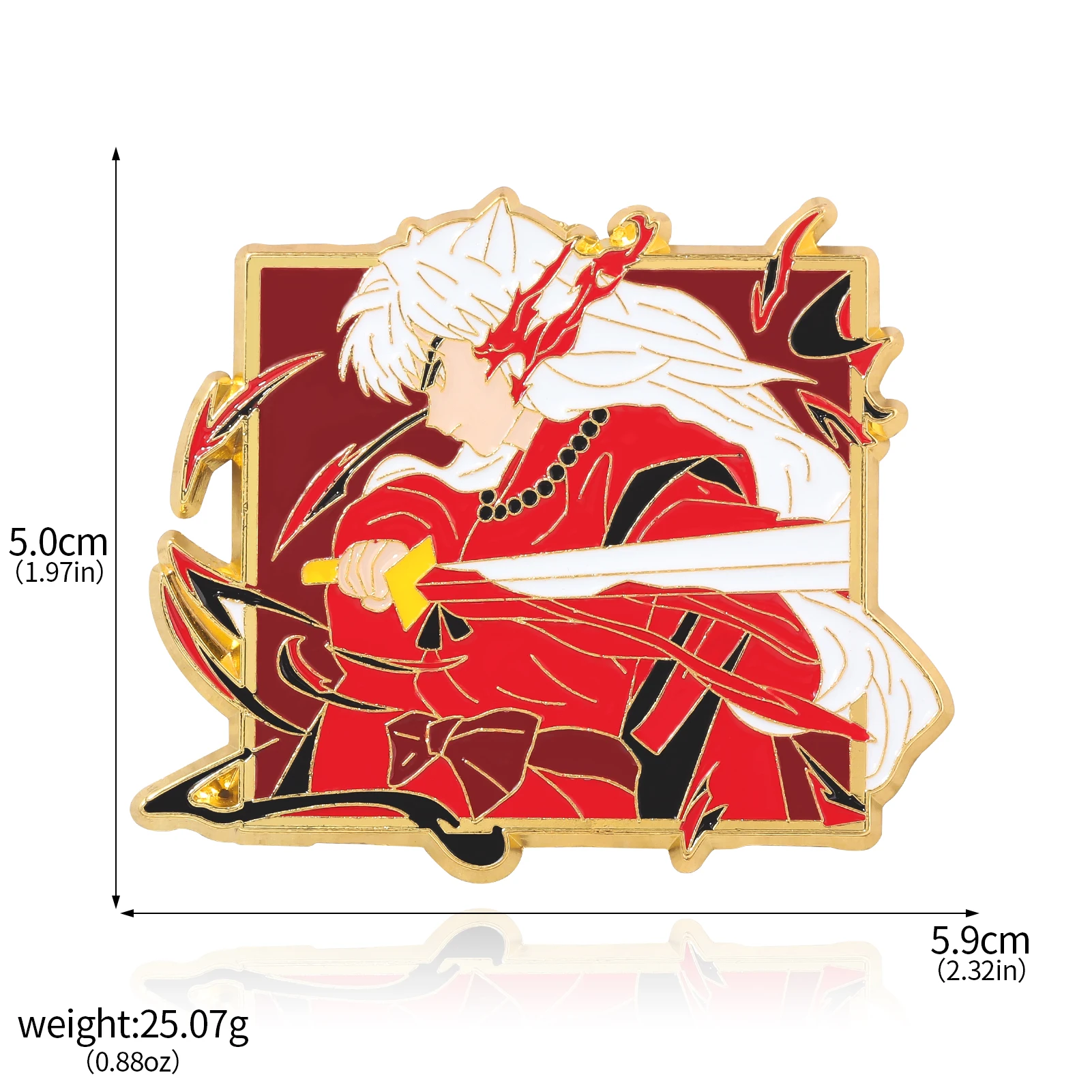 Japanese Anime Inuyasha Sesshoumaru Brooch Pin Cosplay Costume Props for Women Men Metal Badge Pins Alloy Brooches