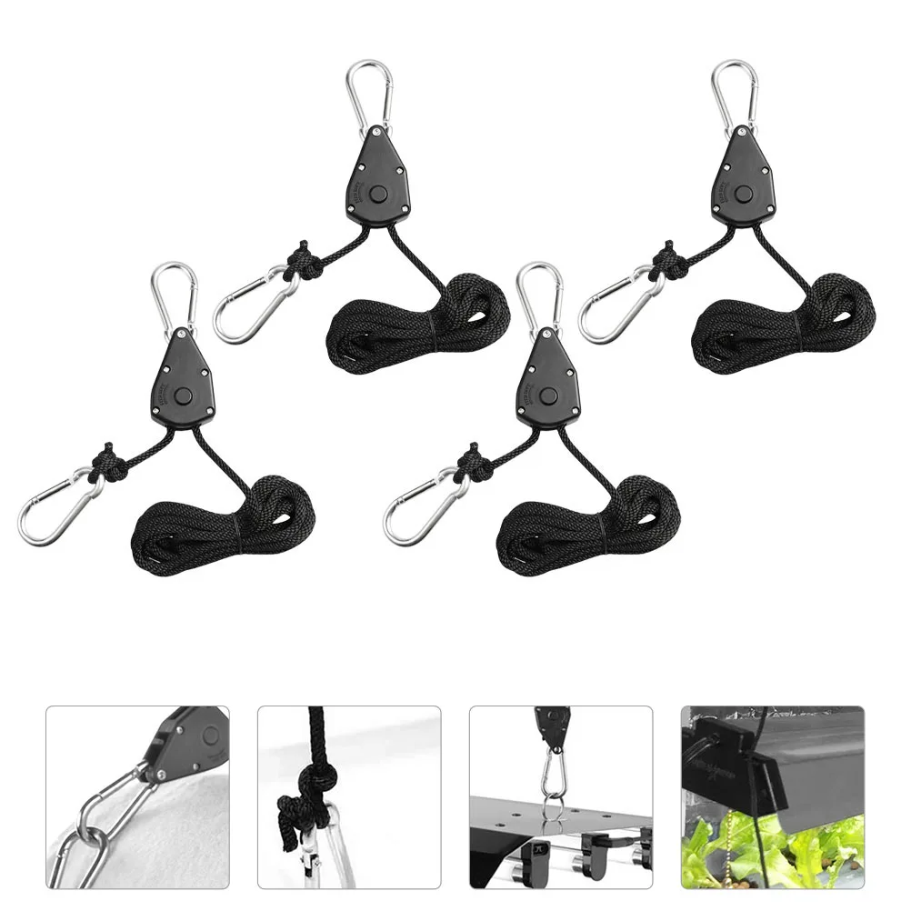 

4pcs Plant Light Hangers Durable Adjustable Rope Hooks for Grow Lights Fans Ventilation Equipment 150 Lbs Capacity