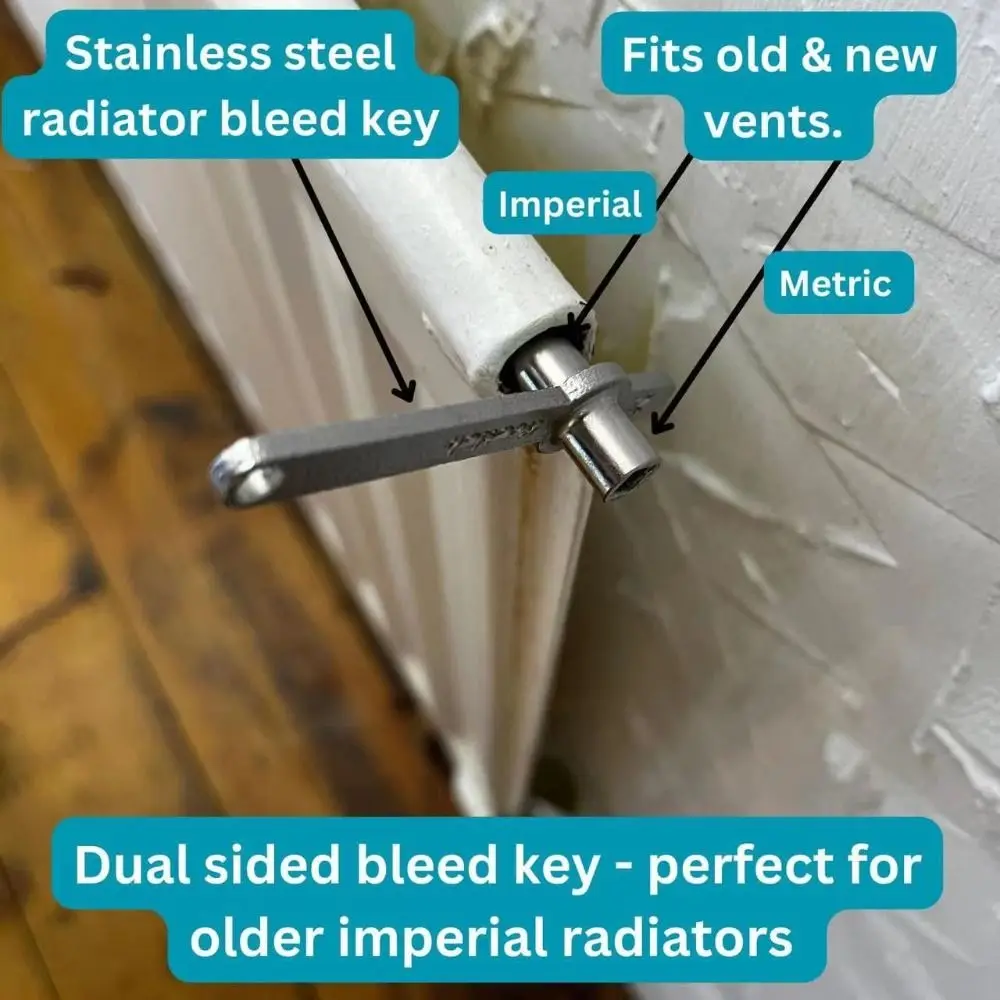 Stainless Steel Radiator Key Metal Construction 5Mm Hole Core Radiator Bleed Key Essential Tool Efficient Heating