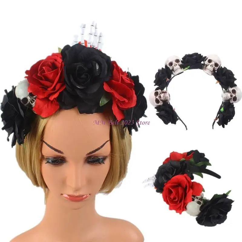 49ME Rose Cluster Headband cho bé gái Phụ nữ Mũ nón Halloween