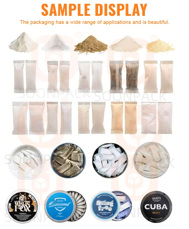 Automatic Snuff Pouch Filling Packaging Machine Precision Dosage For Swedish Snuff Chewing Snus Sachets Packing