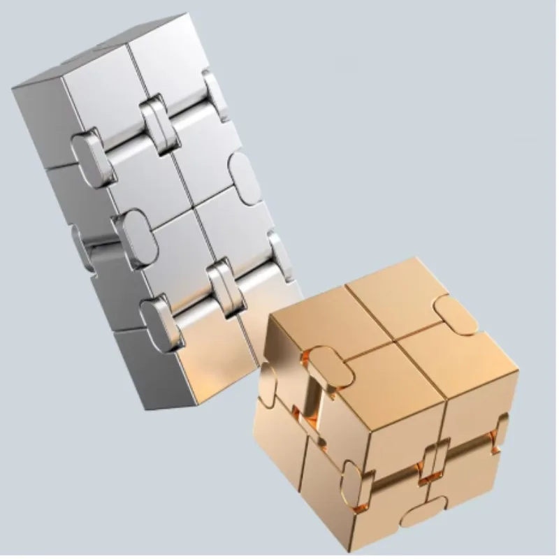 1pcs Infinity Cube Versatile Stress Reliever Adult Stress Relieving Metal Alloy Block Finger Toy Gifts for Teens Rubix Cube