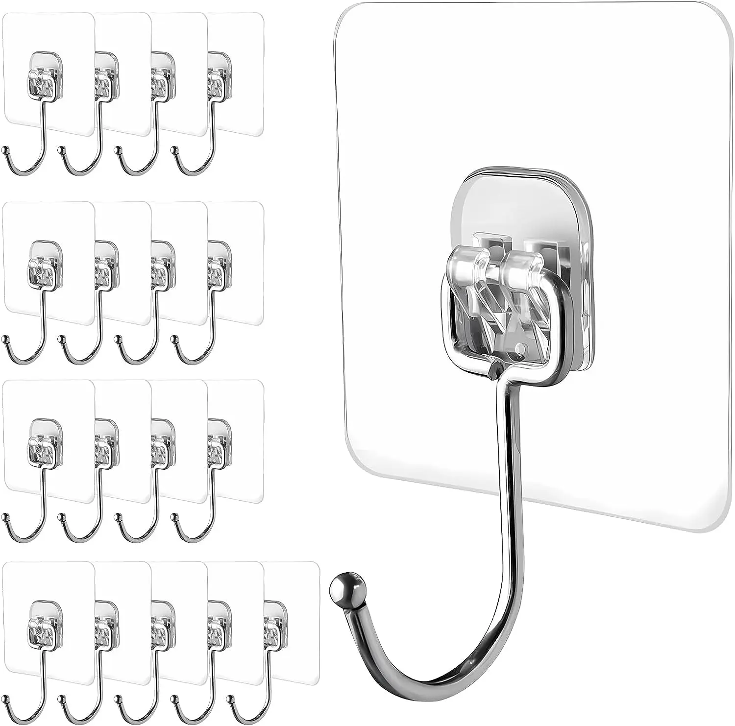 30pc Transparent Wall Mount Hooks - Strong Grip, Traceless, Easy Install, Multifunctional for Modern Decor image 2