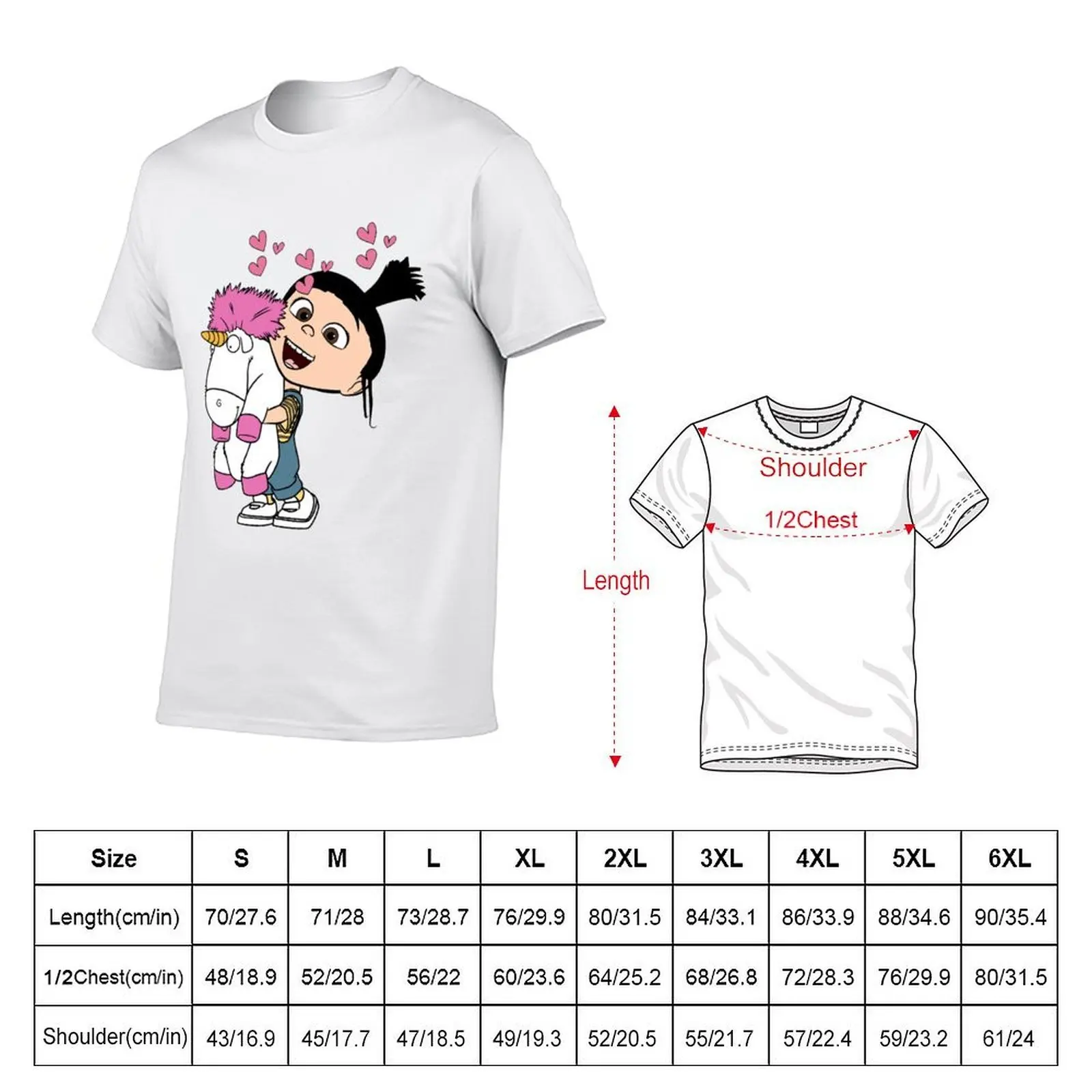 agnes and her unicorn T-Shirt Fashion Print Casual Short Sleeve