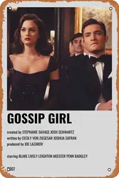 Gossip Girl TV series Poster Tin Sign Vintage Style Metal Sign for Wall Decor 8x12 Inch