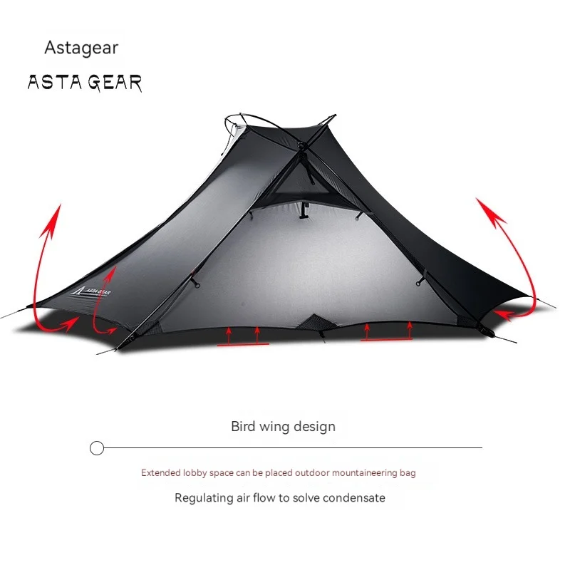 Imagem -05 - Asta Gear-tenda Ultraleve Auto-suportante Chuva e Neve Prova Pólo Duplo Camping ao ar Livre Caminhadas