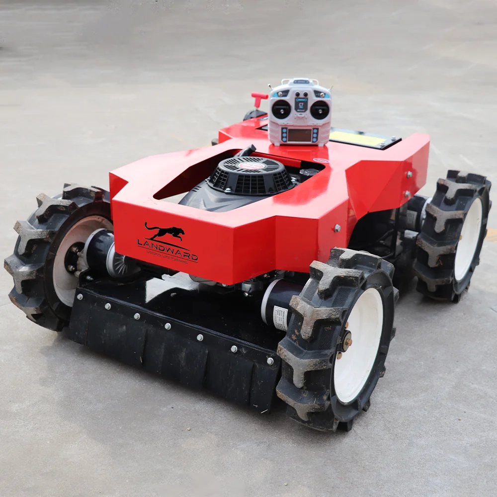 LANDWARD Wireless Remote Control Lawn Mower Farm Mowing Robot Strong Climbing Ability 45° Zero Turn Crawler Lawn Mower Customize