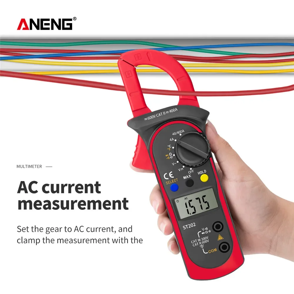 ANENG ST202 Professional Multimeter Clamp AC/DC Clamp Meter Digital Voltmeter Ammeter Amperometric Clamp Tester for Electrician