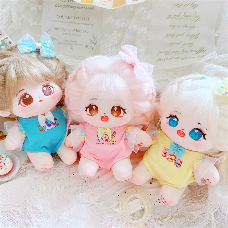 ชุดชุดว่ายน้ำน่ารักสีชมพู20ซม., ชุดตุ๊กตาน่ารักยัดนุ่นผ้าคอตตอนเนื้อนุ่มตุ๊กตาของขวัญสำหรับแฟนเด็กเล็กเด็กผู้หญิงคอลเลกชันของขวัญ