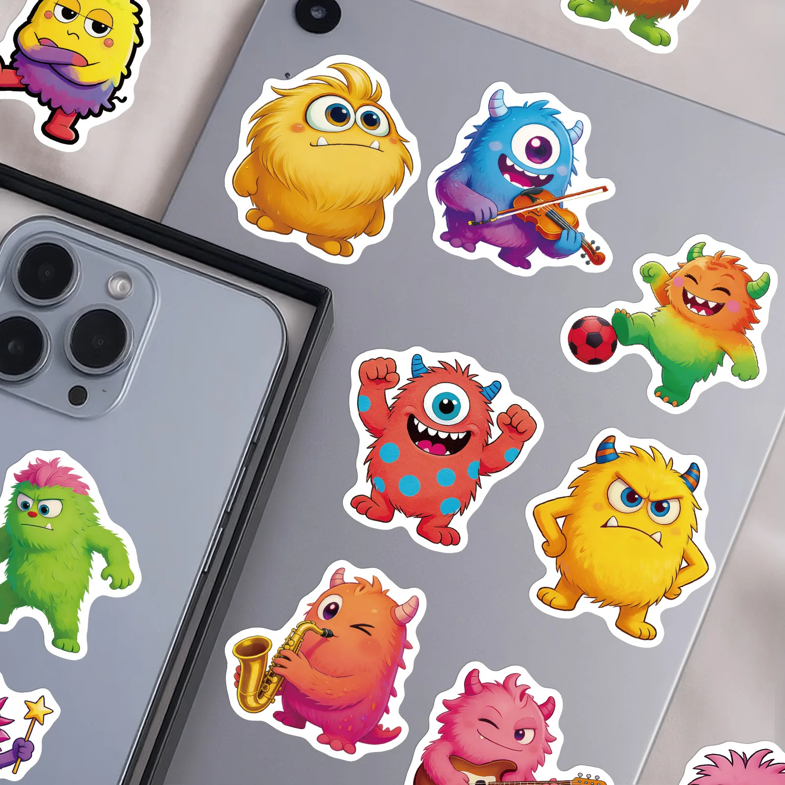 56/112PCS Funny Cartoon Monster Stickers Colorful Diary Decoration Stationery Stickers