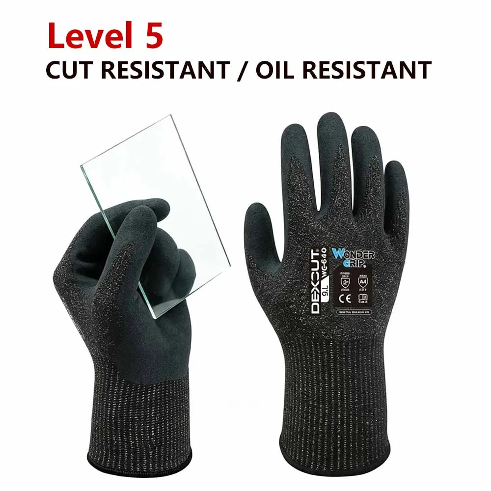 WG-640 Wonder Grip Cut Level 3 Work Gloves HPPE Fiberglass Nitrile Foam Coated Anti-cut Garden Work Gloves #727