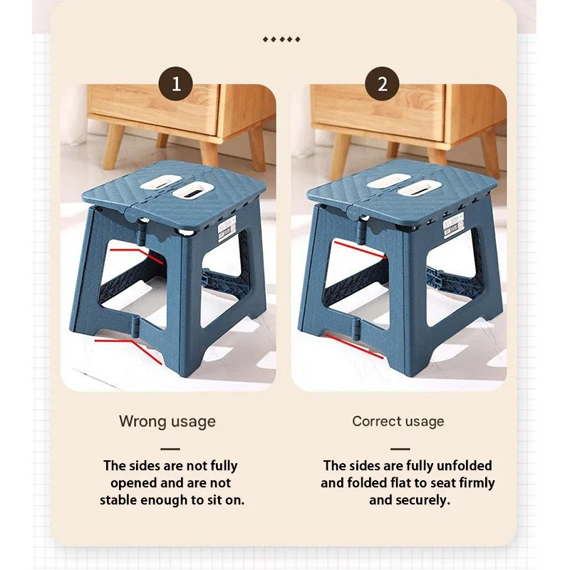 XL Folding Stool Mini Outdoor Space-saving Collapsible Wall-Mountable Adult Children Portable Stool for Fishing Indoor Outdoor image 6