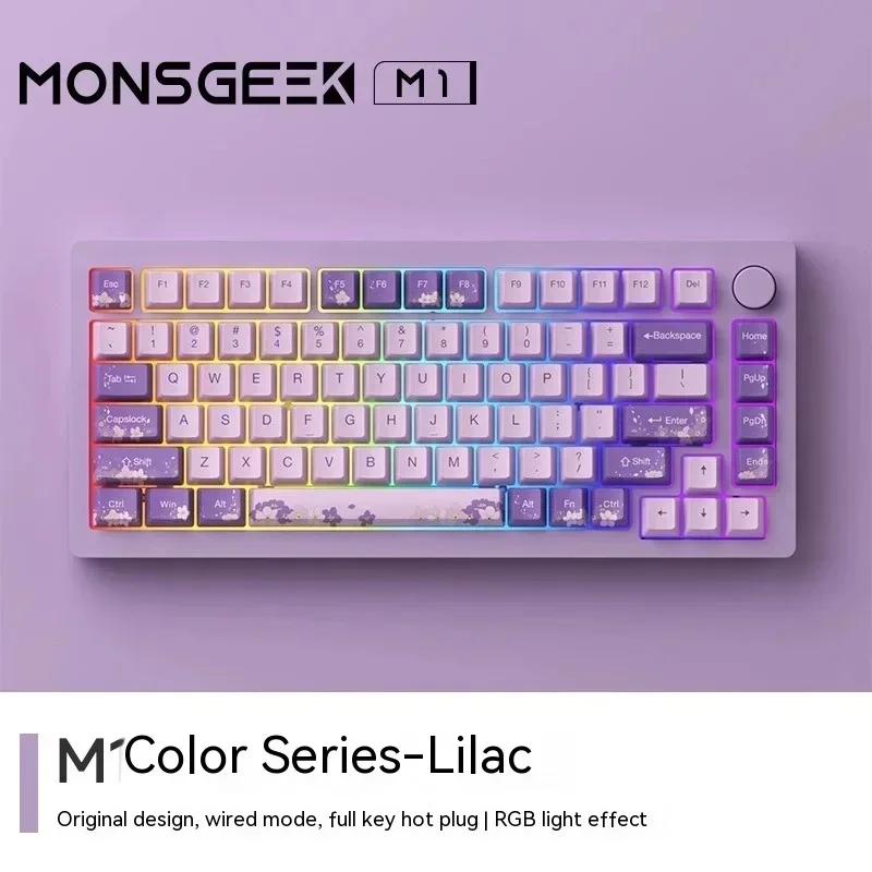 MONSGEEK M1 Mechanical Keyboard Color series Aluminium Alloy Multifunctional Knob Hot-swap  tri-mode  6000mAH gaming RGB