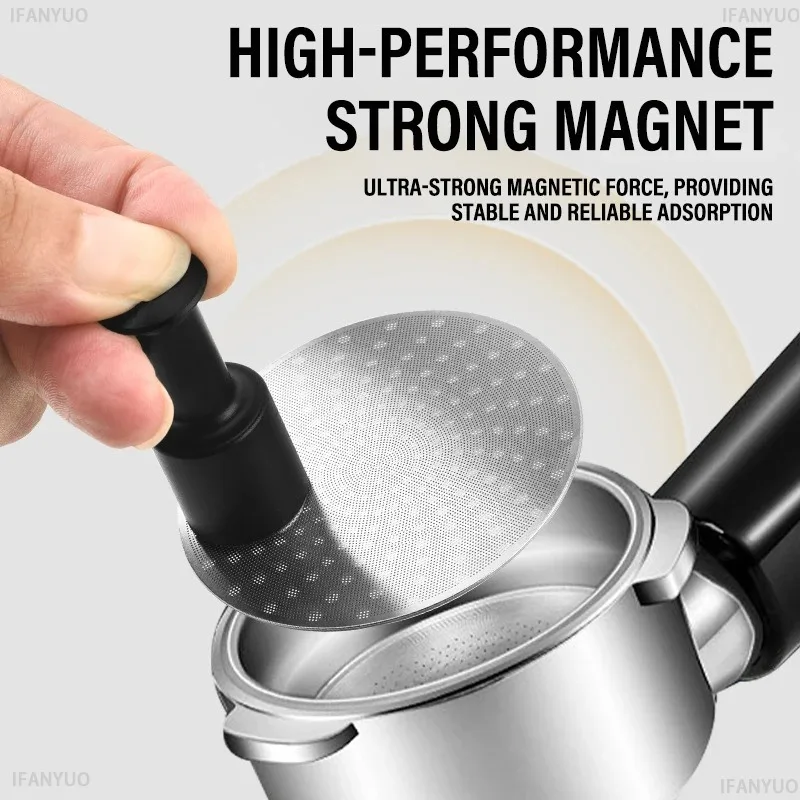 Press-Type Magnetic Coffee Puck Screen Adsorption Tool Coffee Secondary Distribution Network Attractor Coffee Extraction Tools