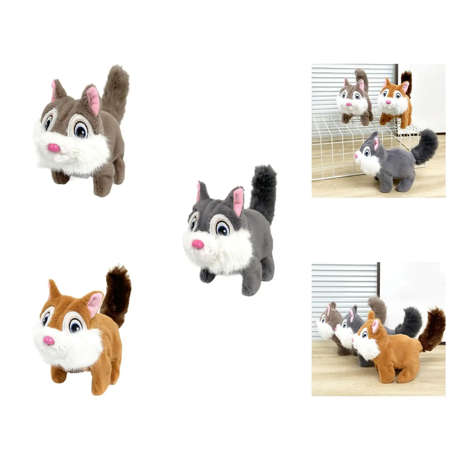 Brinquedo de pelúcia eletrônico interativo para animais de estimação, lembranças para festa, animais de pelúcia realistas para bebês, crianças, presente de aniversário, meninos e meninas, bebês