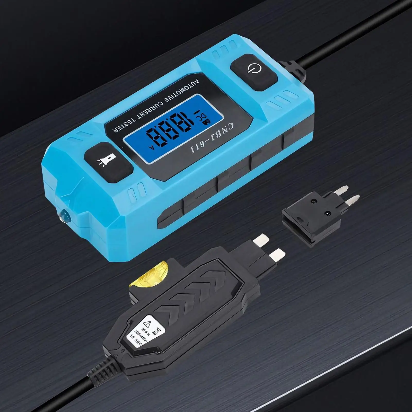 Automotive Relay Tester 20A 48V Relay Fuse Checker With Front Light High-Precision Car Fuse Tester With LCD Screen For Home