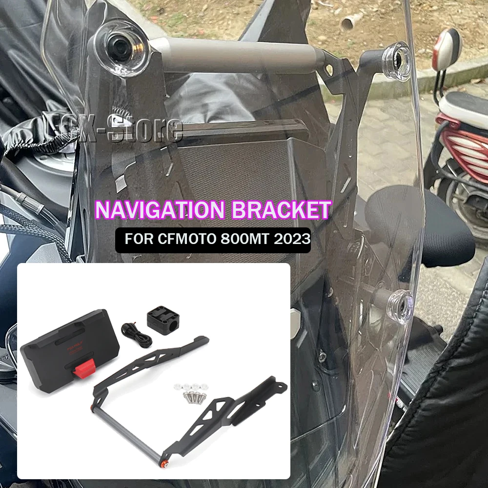 New 800MT 2023 Motorcycle Accessories Phone Holder Support GPS Navigation Bracket 12/22mm Fit For CFMOTO 800 MT 800mt 800 mt