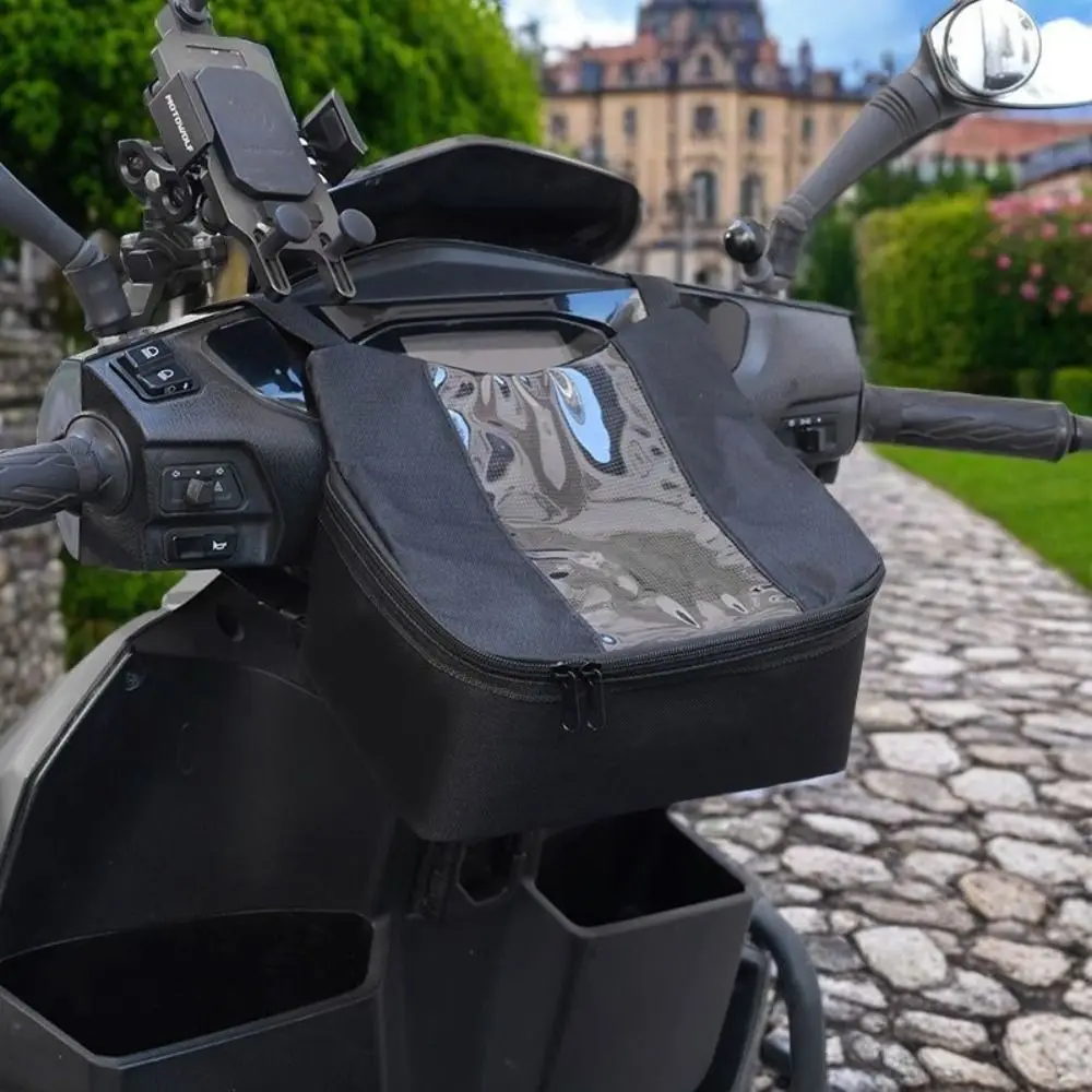 

Сумка для горного велосипеда с окном, водонепроницаемая сумка для хранения, сумка для мотоцикла, электрического скутера, прочная большая вместительная передняя сумка для велосипеда