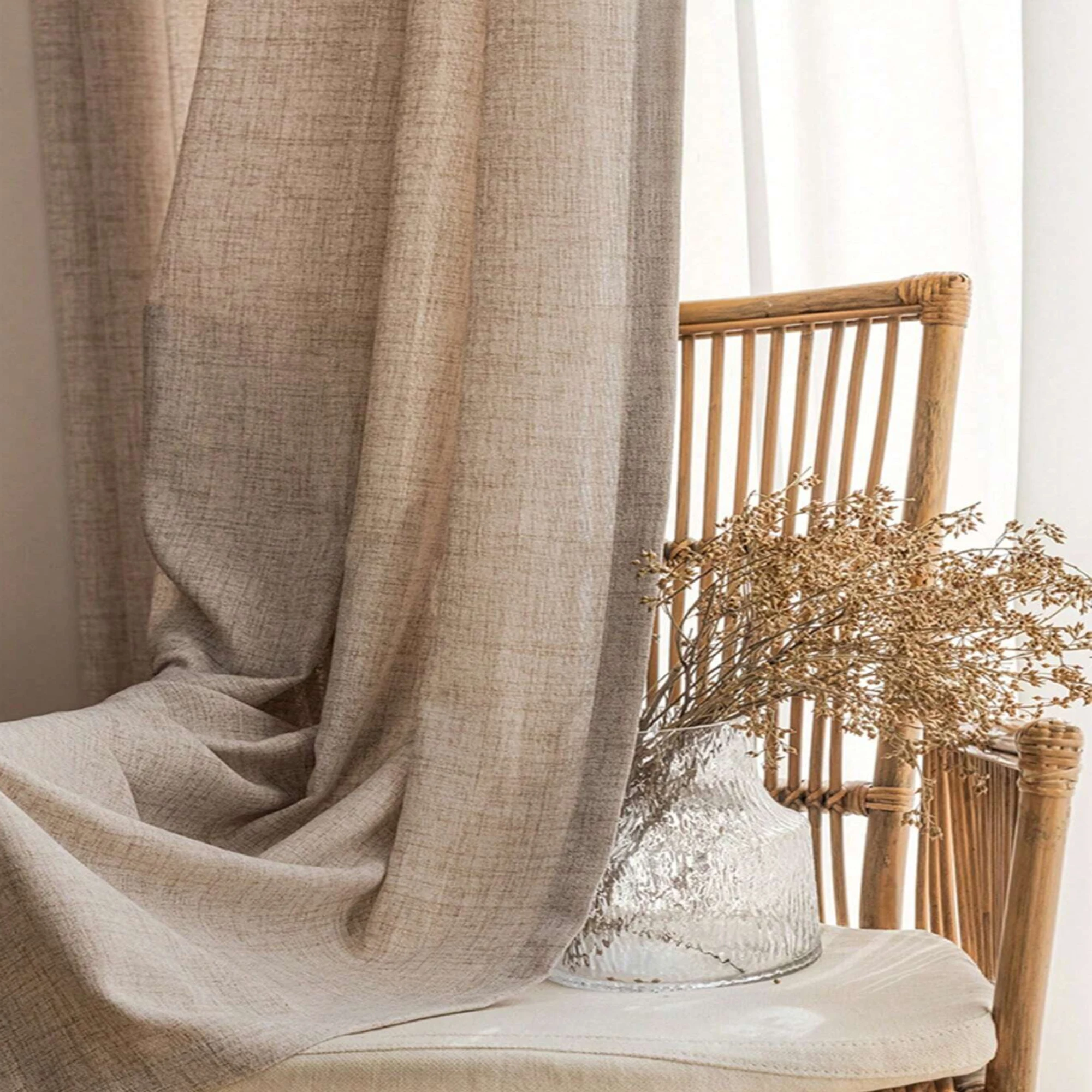 1pc Japanese Style Single Laye - Linen Curtain Eyelet recension och pris