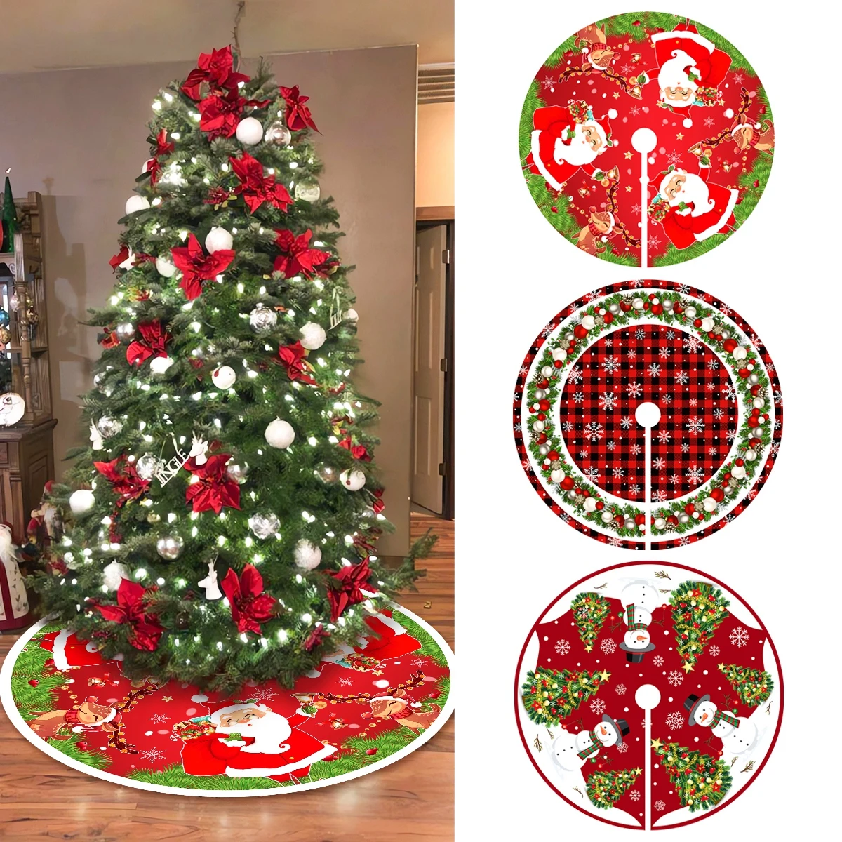 

Christmas Tree Skirt Merry Christmas Decoration for Home 2024 Cristmas Tree Skirt Xmas Ornament Navidad Natal New Year Gift 2025