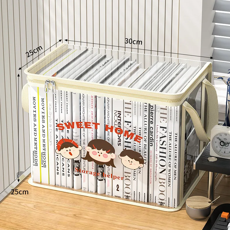Waterproof Material Cartoon Transparent PVC Storage Box with Dust Cover - Large Capacity Folding Design for Toys and Clothes - view 6
