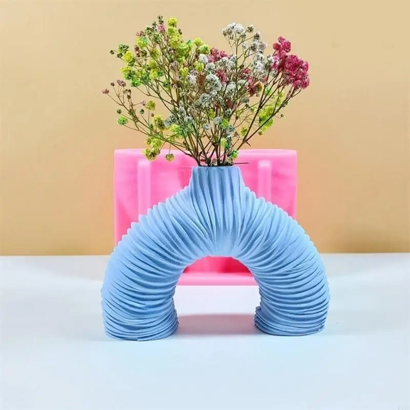 

K43F Silicone Mold Crafting Moulds Decorative Vases Hand-Making Supplies Planter Moulds Silicone Texture for Crafting