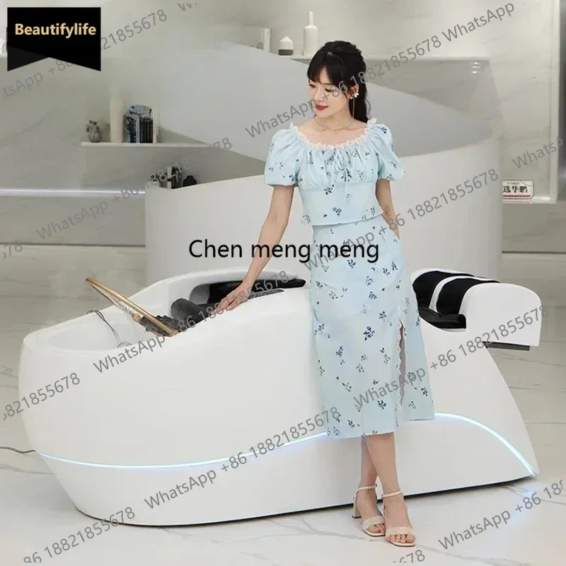 Q181 Smart Electric Massage Shampoo Chairs Barbershop Hairdresser Shampoo Chairs Head Flush Bed Salon Furniture Silla Se Shampoo