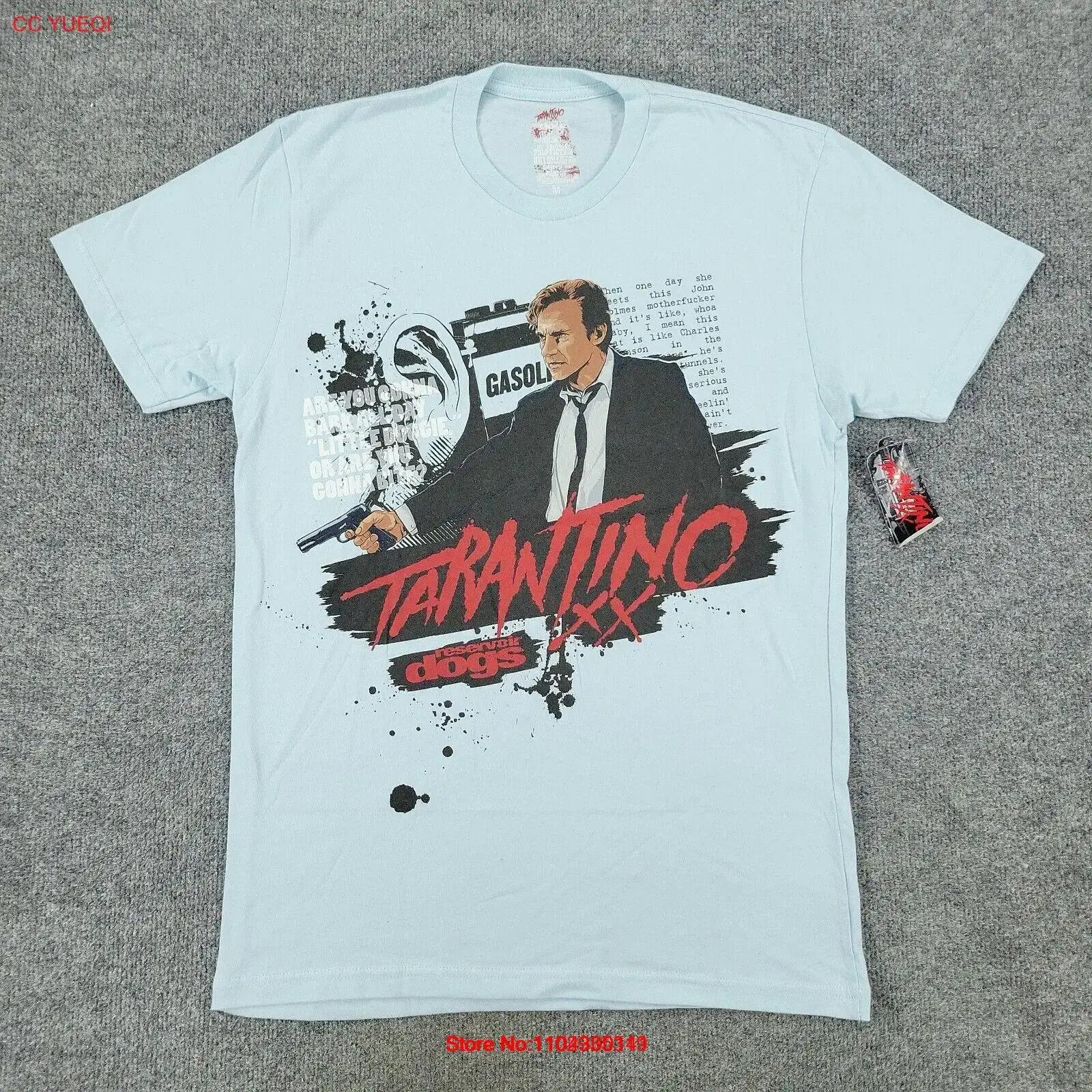 camisa-reservoir-dogs-masculina-azul-medio-quentin-tarantino-xx-grafica-manga-curta