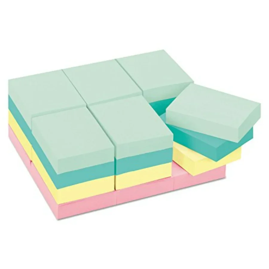 1.5x2 inch Sticky Notes with 24 Pads Ideal for Office and Home Use Beachside Cafe Theme with Soft Pastel Colors Easy to Remove