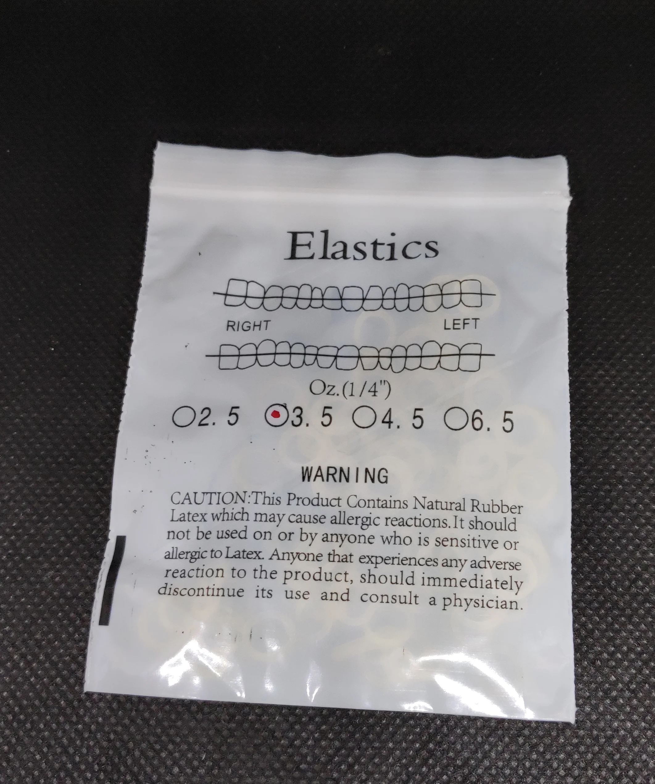 Bandes élastiques en latex pour orthodontie dentaire, 1000 OZ, 3.5, 1/4, 1/8, 3/16, 5/16, 3/8 pièces