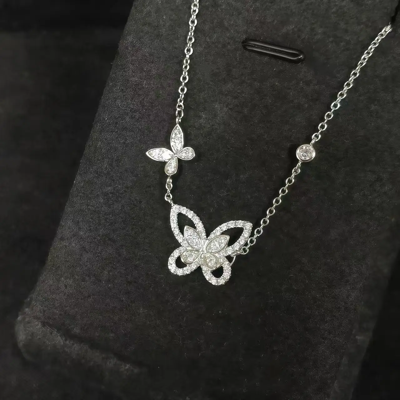 Luxury Classic S925 Serling Silver Women's Necklace. Butterfly 1:1 Design, Multiple Stacking, Adjustable Length. Festival Gift