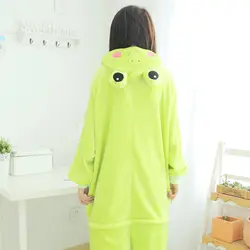 Costume de Cosplay Animal Grenouille Verte Fluorescente, Pyjama Adulte, Vêtements de Nuit Chauds d'Hiver, Vêtements de Maison Cosplay d'Halloween, Costume Anime en Peluche