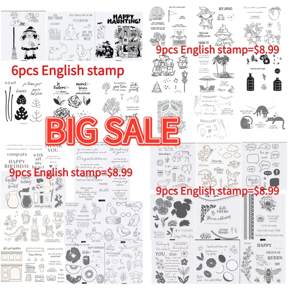 

love flower French English big sale clear silicone stamps for DIY scrapbooking craft supplies stamp photo album card making