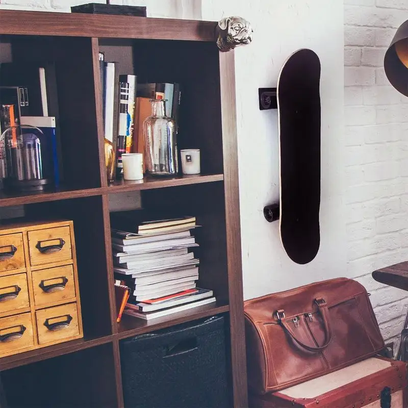 

Настенное крепление для скейтборда, дисплей для хранения, настенная вешалка для скейтборда, стойка для круизера с плавающим эффектом, компактный устойчивый держатель для жизни