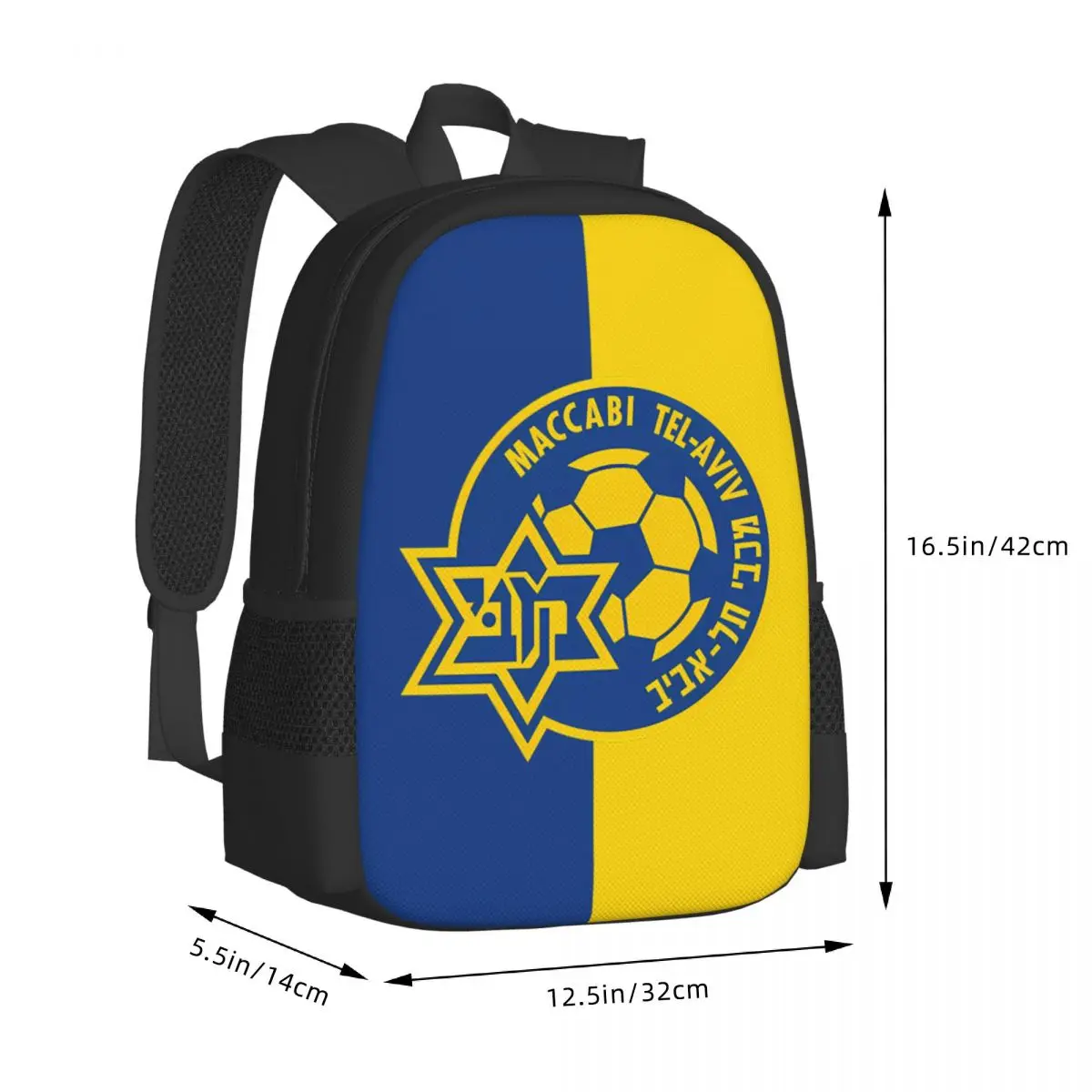 Maccabi Tel Aviv Travel Laptop Backpack, Business College School Computer Bag Gift for Men & Women