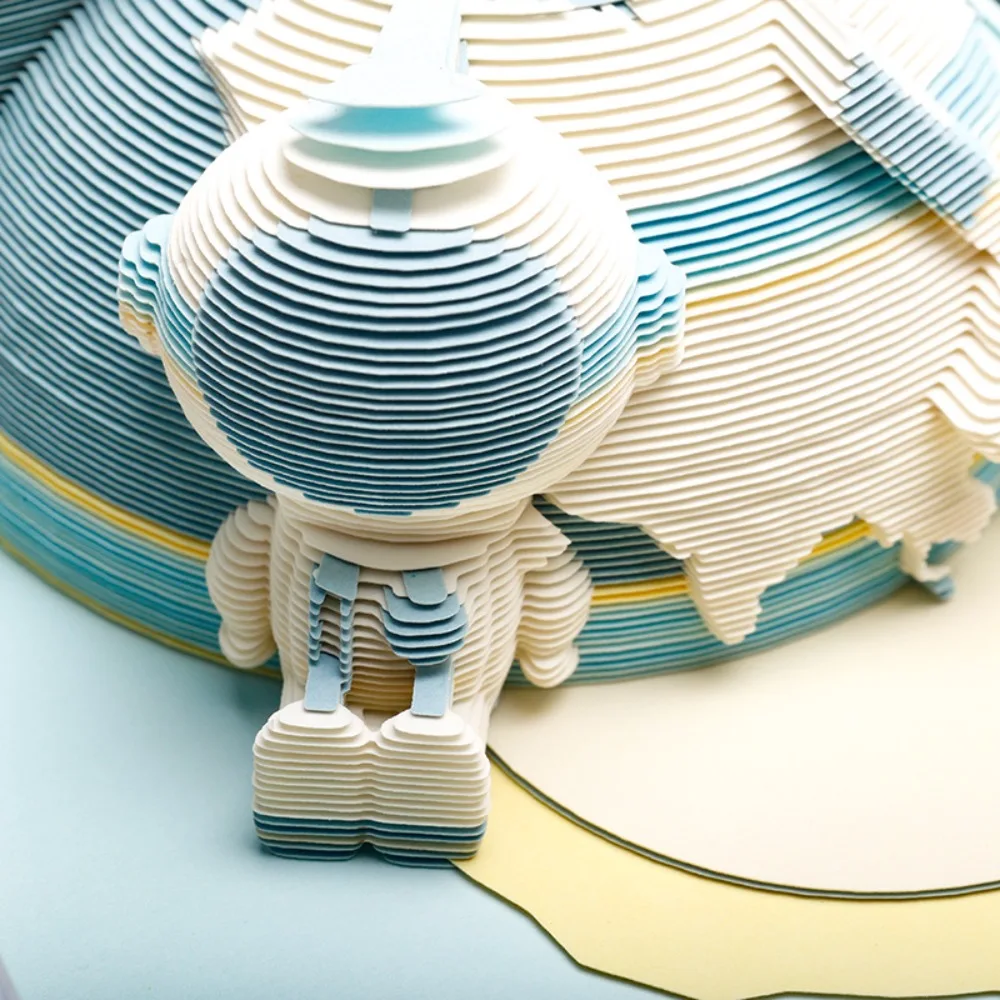Hangzhou Paper Carving Model Space Laboratory Desktop Decoration 3D Stereo Paper Carving Tear Off Sticky Note Cultural Creative