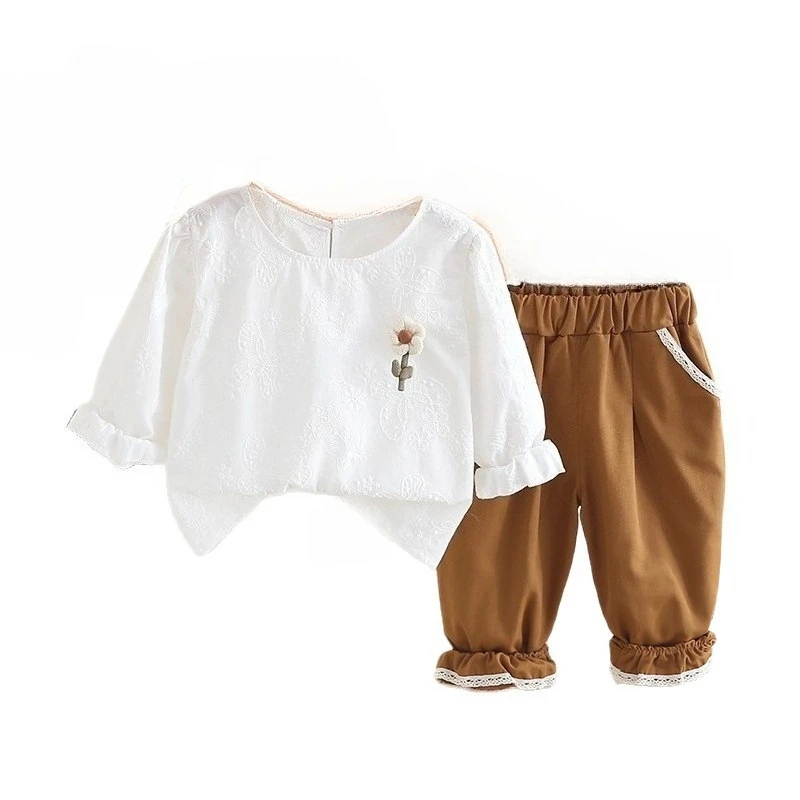 

New Spring Autumn Fashion Baby Clothes Children Girls Long Sleeved Suit T-Shirt Pants 2Pcs/Sets Infant Outfits Kids Tracksuits