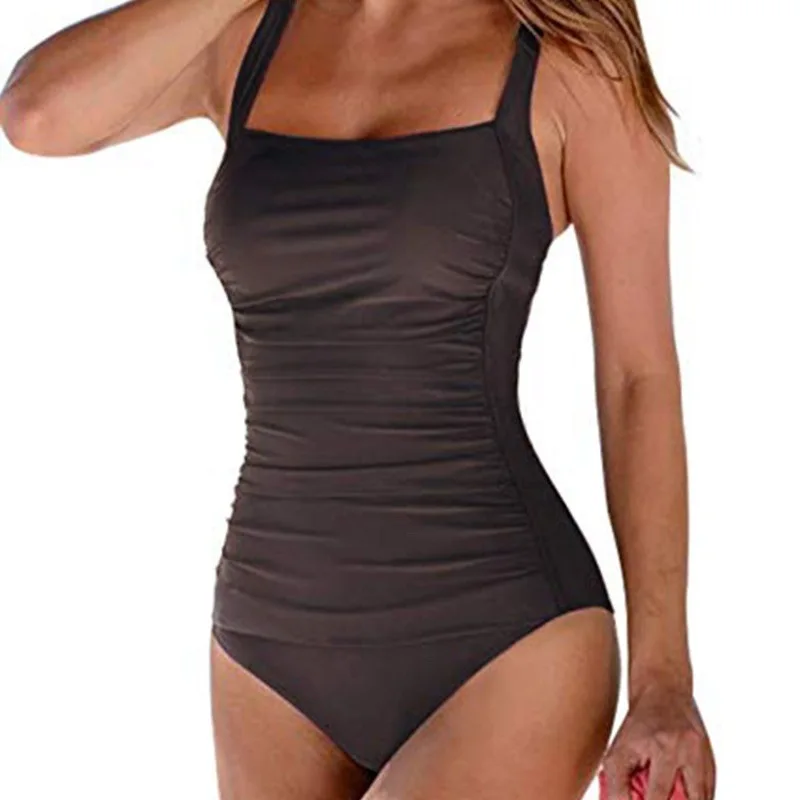 Sexy Solid One Piece Swimsuit For Women Tummy Control Monokini Bathing Suit Push Up Slimming Beachwear Brazilian One Piece Swimw
