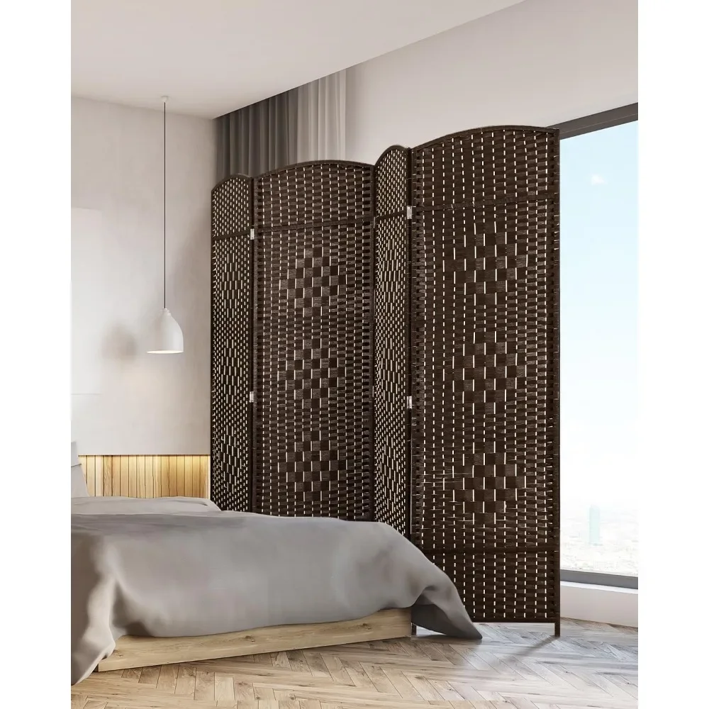 

6-foot-tall Extra-wide Fold-out Privacy Screen With Diamond Double Woven Room Divider and Freestanding Privacy Screen Home Decor