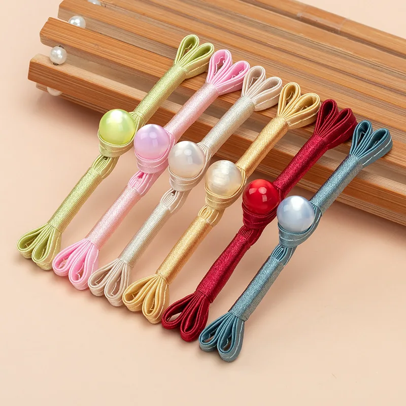 5 Pair Cheongsam Buckle Button Retro Dovetail Winding One-word Buckle Tang Clothing Hanfu Hand-woven Button Accessories