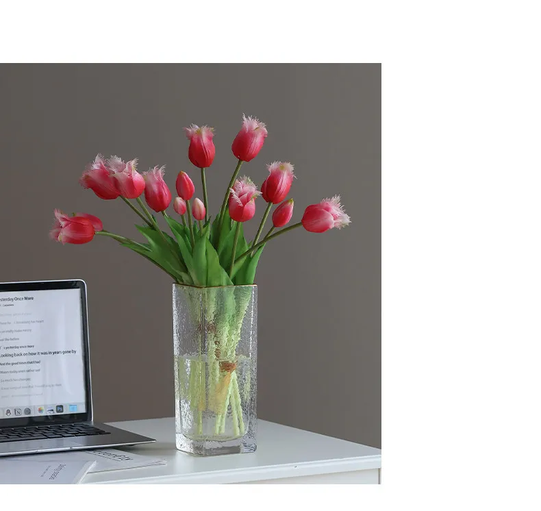 2 Bündel Künstliche Latex-Tulpen, Echt Aussehende Blumen, Hochzeitsdekoration, Kunstblumen, Tulpen-Brautstrauß, Party-Blumendekoration, Heimdekoration – Detail 14