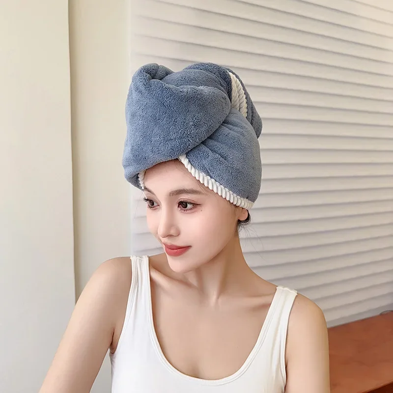 Dry hair cap women's absorbent double-layer thickened 2023 new hair towel shampoo hair wiping absorbent shower cap