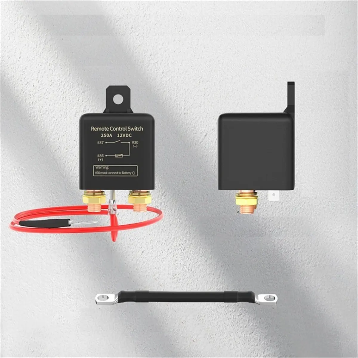 HAPPYDAY~ For Car 12V Remote Battery Disconnect Switch 250A Anti-Theft Remote Control Switch with Two Wireless Remote Control