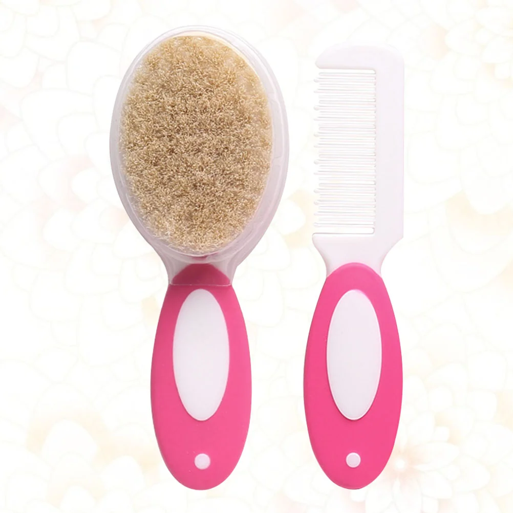 2 Pcs Baby Hair Care Brush Comb and Head Massager Hairbrush Soft Fur Infant Newborn