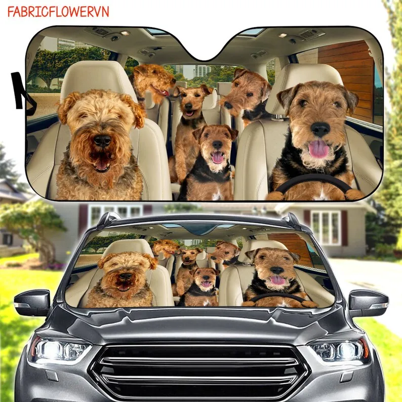 Welsh Terrier Car Sunshade, Welsh Terrier Car Decoration, Dog Windshield, Dog Lovers Gift, Dog Car Sunshade, Gift For Mom, Gift