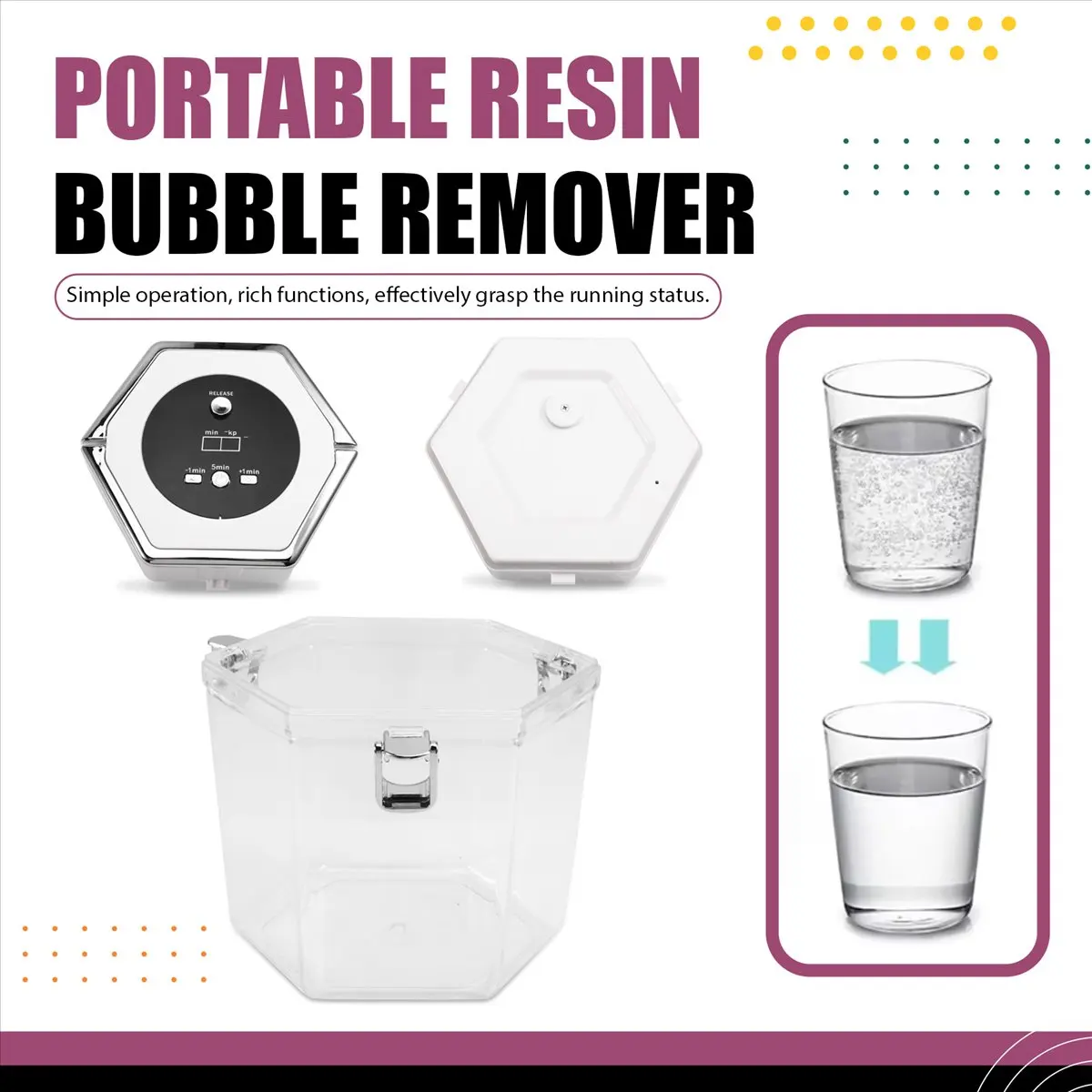 Goodprice Resin Bubble Remover Pro, 3-9 Minutes Efficient 99% Bubble Removal Vacuum Degassing Chamber Digital Display EU Plug