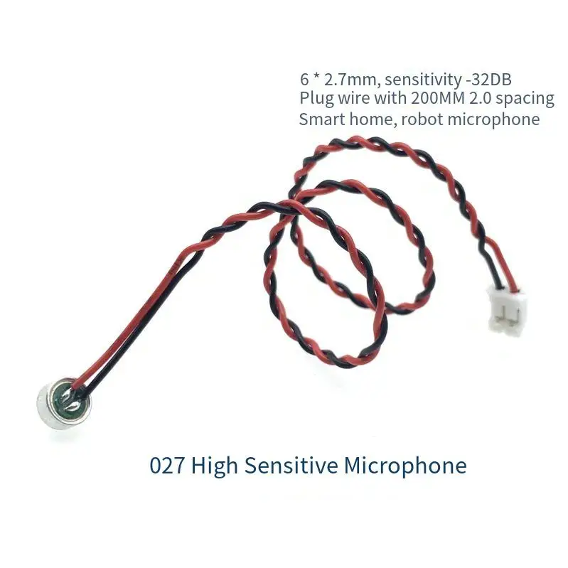 6027 Ultra-high Sensitivity Welded Stranded Electret Microphone MIC Anti-noise Mic Head High Sensitive 32DB 1pcs